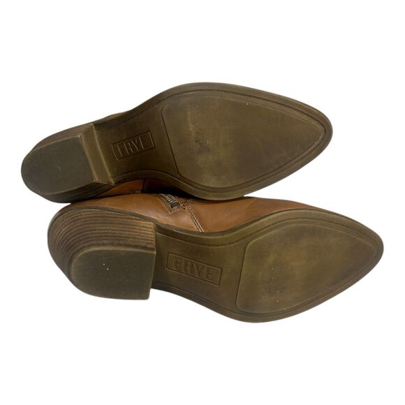 Frye Jennifer Leather Ankle Booties Women’s Size 8.5M Cognac Tan EUC - Picture 8 of 9